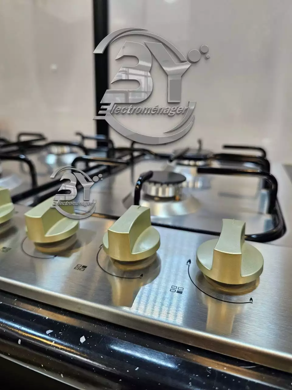 Table Cuisson Midea 4 Feux Inox Fonte